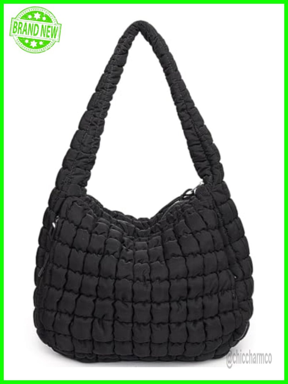 Quilted Puffer Tote Bag Large Nylon Hobo Shoulder Bag for Work Gym Travel